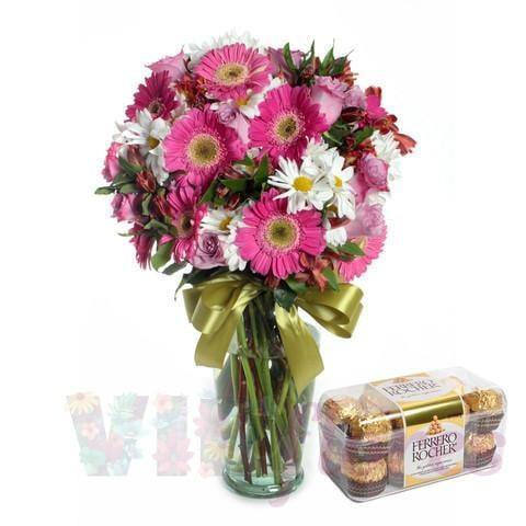 42 Flores - Arreglo Floral Cariño y Chocolates