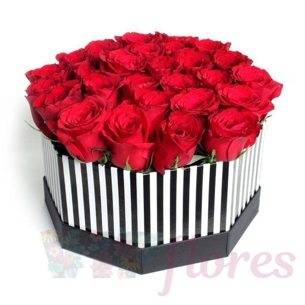 24 Rosas en caja bicolor