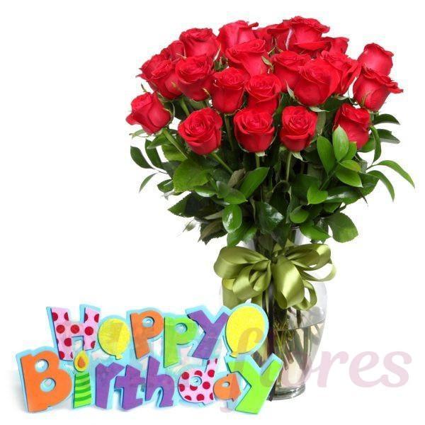 24 Rosas Sueños + happy birthday